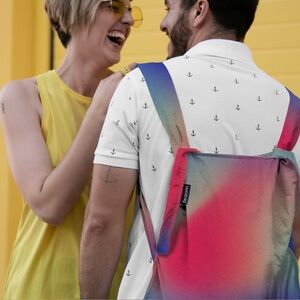 NWT Eastpak Red and Blue Gradient Backpack